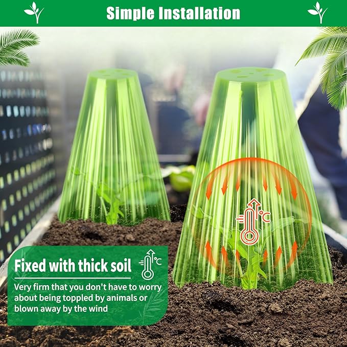 30 Pack Garden Cloches for Plants, Reusable Bell Plant Cover, Plant Covers Protectors from Animals Snails Birds Chickens Insect, 9.18" H X 7.56" D