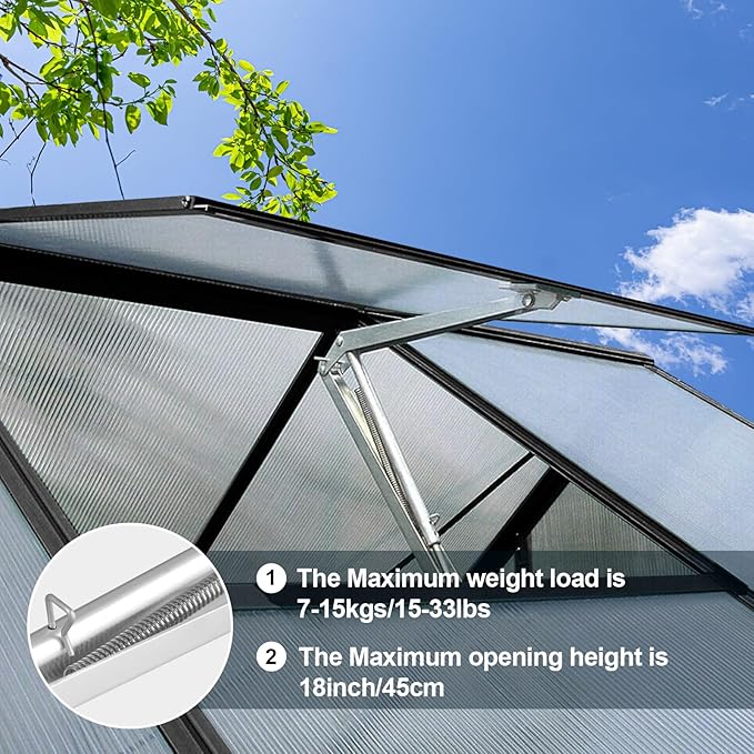 Auto Roof Vent Opener 2PCS Greenhouse Automatic Vent Window Opener Greenhouse Accessories Solar Heat Sensitive Auto Vent Kit Gardening Tools for Ventilation