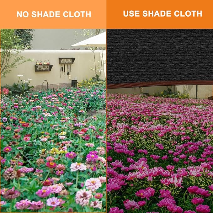 Storystore 40% Shade Cloth with Grommets, 6.5Ft x 20Ft Garden Mesh Shade Tarp Sun Shade Net for Greenhouse, Cover, Patio, Plant, Flower, Chicken, Coop