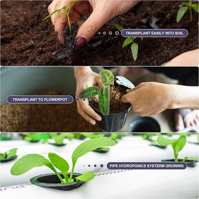 100 Pack Hydroponics Grow Sponges - Replacement Root Growth Sponge Seed Pods for Hydroponic Garden Indoor Growing System, Seed Starter Sponges Pod Kit with 100 Labels and 1 Tweezers