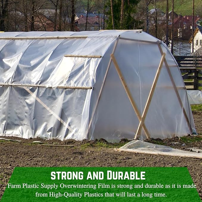 Farm Plastic Supply - 6 Mil White Plastic Sheeting - Overwintering Film, 6 Mil White Plastic Film, Greenhouse Plastic, Durable Plastic Sheeting (28' x 10')