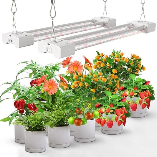 LED Grow Lights 16W Full Spectrum Integrated Growing Lamp Lighting Fixtures with High PPFD for Greenhouse Hydroponic Indoor Plant Seedling Veg and Flower