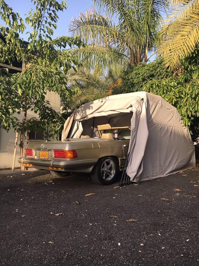 Ikuby Medium Car Shelter - Foldable, Retractable, Lockable, Durable