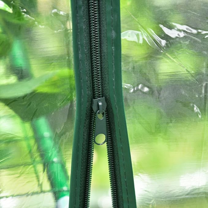 Outsunny 5' x 5' x 6' Mini Walk-in Greenhouse Kit, Portable Green House with 3 Tier Shelves, Roll-Up Door, and Weatherized Plastic Cover for Backyard Garden, Clear