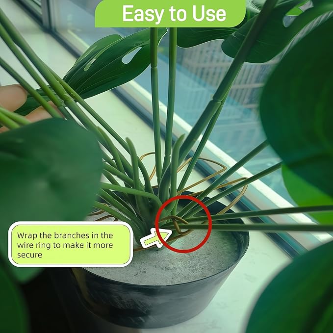 5Pcs Iron Monstera Plant Support, Uniquely Plant Support Stakes for Indoor Plants, Turtle Shell Bamboo Clamp Set for Thriving Growth Monstera Plant Support (White)
