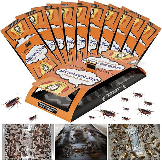 24 Pack Roach Traps Indoor, Sticky Traps for Cockroaches Indoor Home, Sticky Glue Roach Traps, Roach Bait Cockroach Trap for Roach Ants Spiders