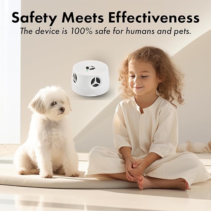 DigiMax 360° Rodent Repellent Mice Repellent Indoor ultrasonic Plug in with 5 Ultrasonic Speakers USB & Battery Powered Pest Control Basement Warehouse Storage Office Home (1 pc)