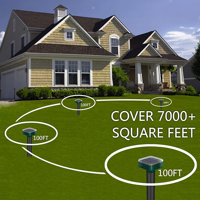 Snake Repellent for Yard & Outdoors - Solar-Powered Sonic Snake Deterrent Devices, Waterproof, Pet Safe Rattlesnake Repellent (6)