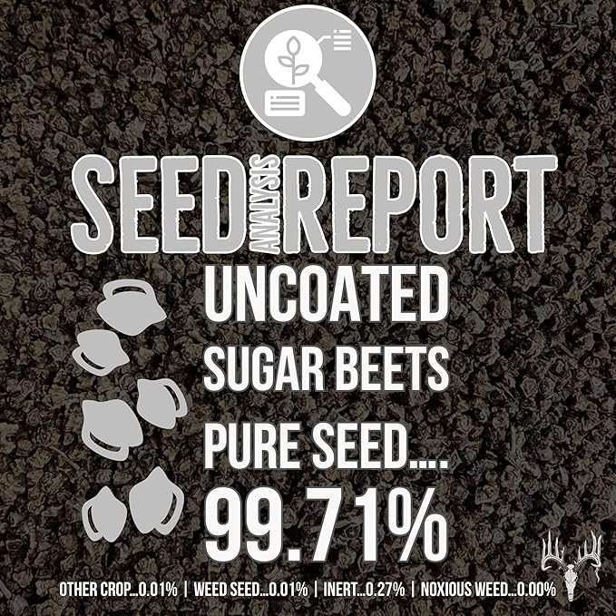 Dwight’s Pure Sugar Beet Seed for Deer, 50 LB Bulk, Planting Seeds Grow Whitetail & Turkey Hunting Food Plot Attractants, Winter Root Crop & Cold Tolerant Forage Feed Wildlife, No Coat