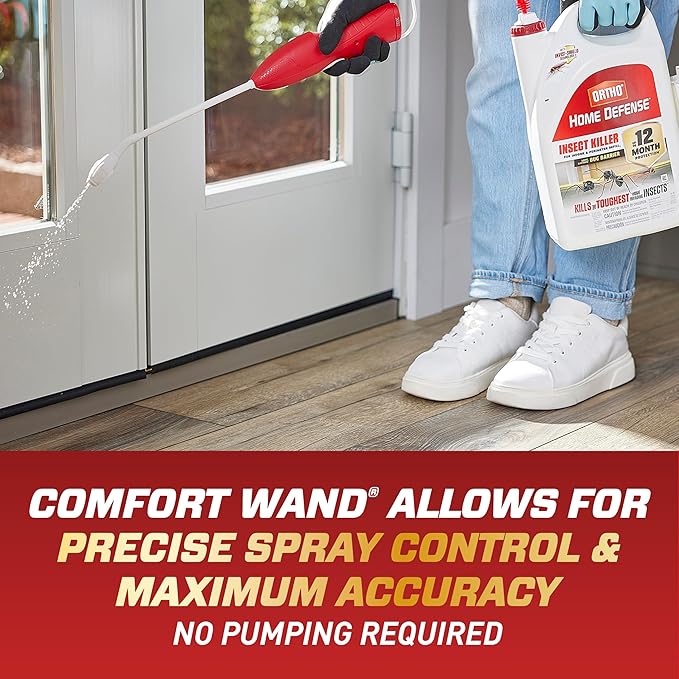 Ortho Home Defense Insect Killer for Indoor and Perimeter2 with Comfort Wand, Controls Ants, Roaches, Spiders and More, 1.1 gal., 2-Pack