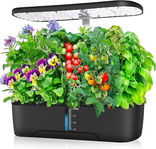 Hydroponics Growing System, Indoor Herb Garden, 12 Pods Hydroponics Growing System, Herb Garden Kit Indoor Gardening System with Grow Light, Automatic Timer, Height Adjustable, Home Kitchen Gift