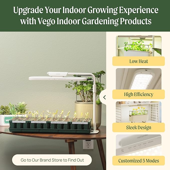 Vego garden Seedling Suite Products, 8 Pack Standard Seedling Trays with Seedling Tray Lids and 10" x 20" Bottom Watering Trays