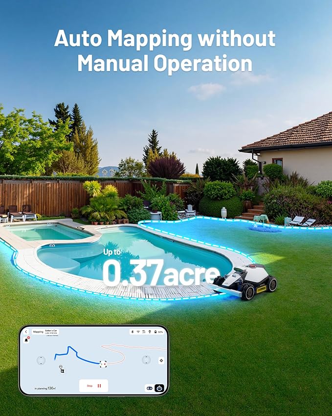 LUBA mini AWD 1500H Robot Lawn Mower with Garage, Mowing 0.37 Acre, All-Wheel-Drive for 80% Slope, UltraSense AI Vision+RTK Auto-Mapping, Cutting Height 2.2"-4.0"