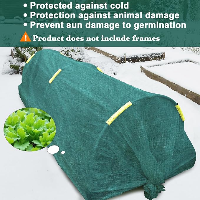NNG 10x50ft Plant Covers Freeze Protection Frost Blankets 1.35oz/yd² Non-Woven Fabric Floating Row Cover Plant Blanket Protector Garden Winterize for Winter Outdoor Plants,Vegetables