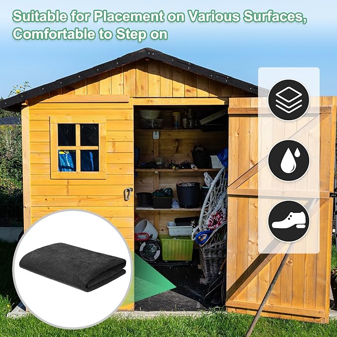 Outdoor Storage Shed Mat, 2.5x4 FT Waterproof Small Shed Flooring Mat for Patio Furniture Floor Protecting from Wear/Liquid/Dust/Oil, Non-Slip Carport Pad [Grey]
