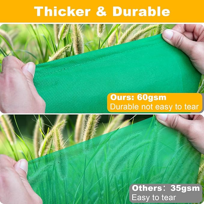 2 Packs Plant Covers for Winter Freeze Protection, 31.5" W X 47.3" H Frost Protection Covers for Outdoor Plants, 2.2 oz/yd² Tree Covers with Double Zipper Heads & Drawstring Design for Winter