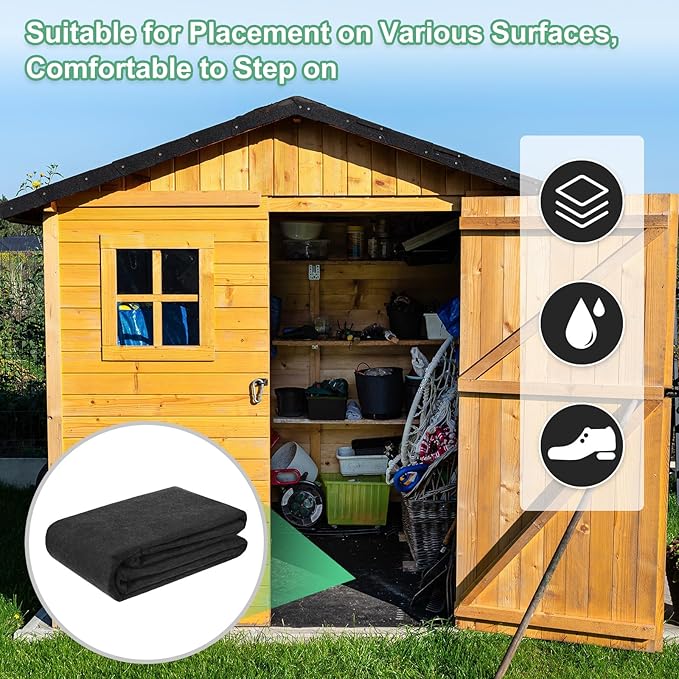 Outdoor Storage Shed Mat, 6x8.2 FT Waterproof Small Shed Flooring Mat for Patio Furniture Floor Protecting from Wear/Liquid/Dust/Oil, Non-Slip Carport Pad [Grey]