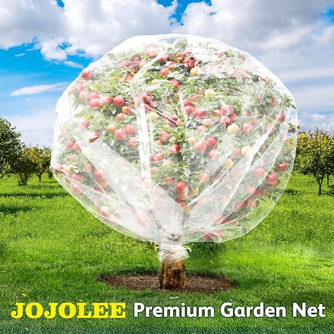JOJOLEE Garden Blueberry Bush Netting Cover, 6Pcs 3.3 x 2.6FT Insect Bird Nettings with Drawstring, Protective Plant Cover Mesh Net Bags for Fruit Trees, Tomatoes, Flowers