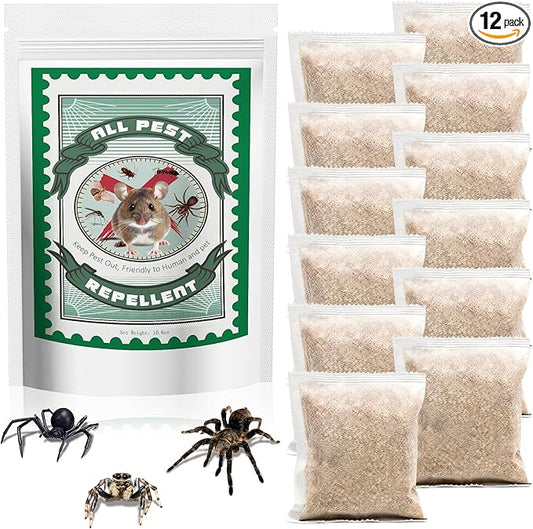 12 Pcs Peppermint Spider Repellent Indoor, Effective Spider Repellent for Indoor Outdoor, Spider Deterrent to Keep Spider, Rodent, Roaches Away from House Basement Garage Attic Human & Pet Safe