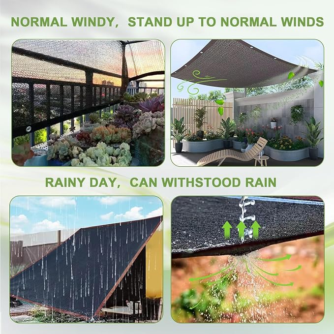 DGSL 30% Shade Cloth Garden Shade Mesh Net with Grommets - 10Ft x 16.4Ft Sun Shade Cover for Pergola, Patio Plants, Greenhouse, Chicken Coop, Outdoor