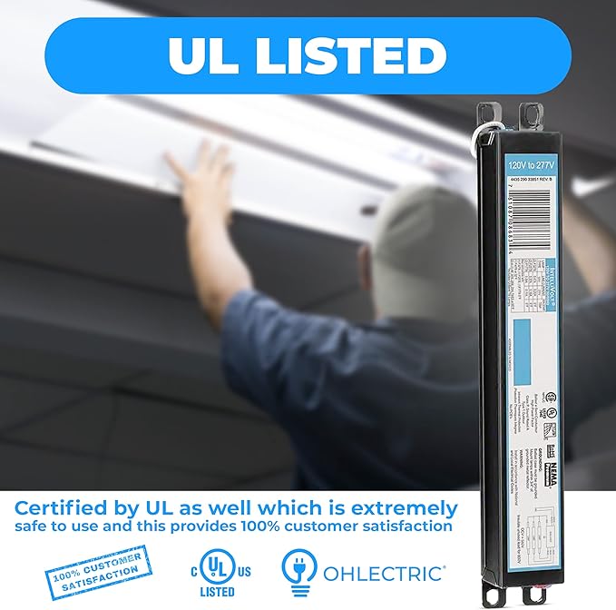 OHLECTRIC Replacement for ICN-3P32-SC 1,2 & 3 Lamp - T8 Fluorescent Electronic Ballast - 120-277V - Standard and Energy Efficient Ballasts- Instant Start - Standard Ballasts - OL-47006