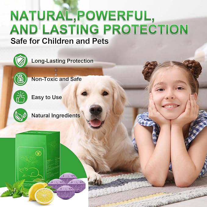 36Pcs Rodent Mice Repellent, Peppermint Oil Mouse Repellent Balls for Rats Mice Deterrent, Keep Rodents Out of Car House Indoor Outdoor, Mice Rat Repellent Humans & Pets Safe, Rat Spider Control