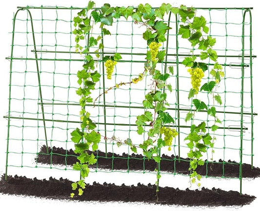 Outdoor Trellis for Climbing Plants Arch Tunnel U-Frame Trellis with Plant Support Clips for Grape Zucchini Plant Metal Tall Trellis,Green, MWM-11-U-120x160-GREEN