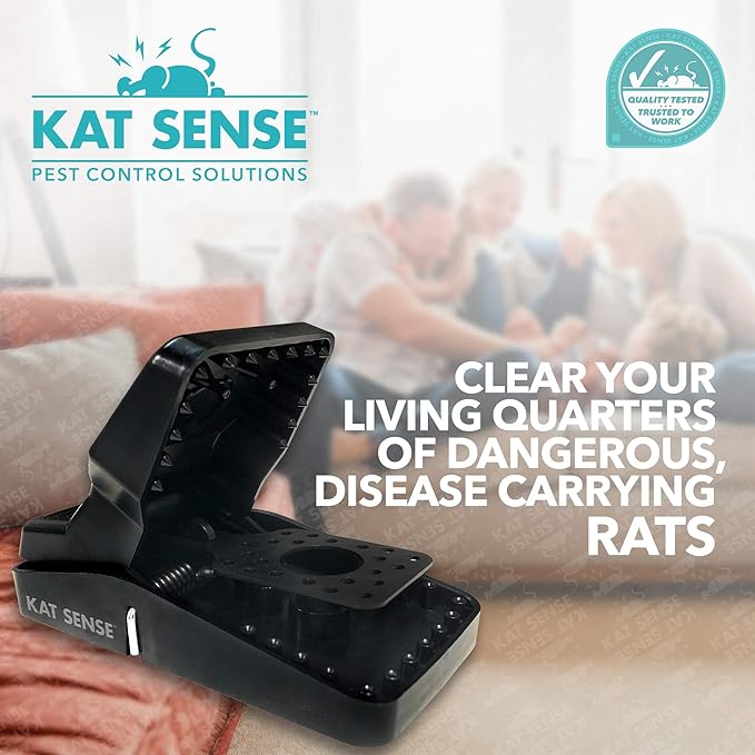 Pest Control Rat Traps, Professional Multi Captsure Set of 6 Large Snap Trap, Solutions for Indoor Outdoor AntiRodent Protection, Reusable Master Trapping Device for Rodents and Chipmunk