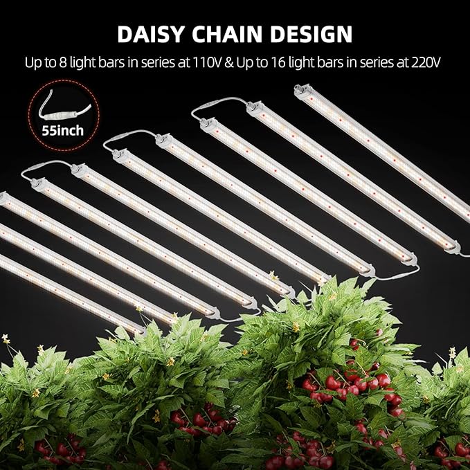 Spider Farmer Glow80 LED Grow Lights, 3.6ft Sunlike Full Spectrum Waterproof Plant Growing Lamp Linkable for Indoor Plant Shelves Seedling Veg Flower Hydroponic Greenhouse