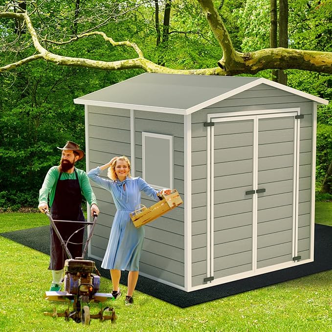 Haull Outdoor Storage Shed Floor Moat Waterproof Outdoor Carport Mat Thickened Soft Patio Furniture Pad Washable with Non Slip Backing, Storage Shed Not Included(4 x 3 ft)