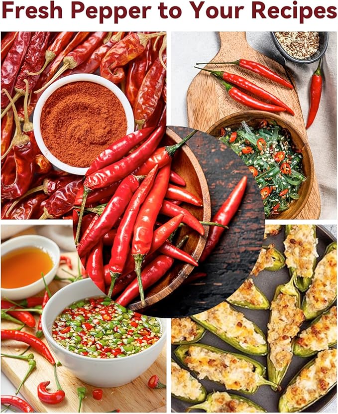 Hot Pepper Seed Pod Kit for Aerogarden, Ahopegarden Hydroponics Growing System Indoor Garden Includes Jalapeno Peppers and Cayenne Chili Peppers, 16 Pods, 500+ Seeds