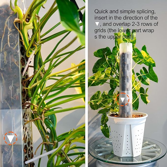 Plastic Moss Pole 4 Pack 17 Inch for Climbing Plants Monstera, Moss Pole Support for Indoor Plants, Plant Support for Monstera Work with Sphagnum Moss, Plant Lover Gifts
