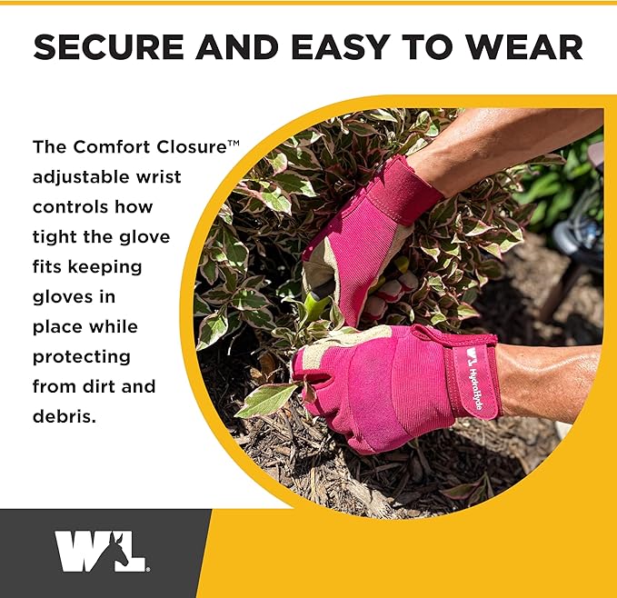 Wells Lamont Women’s HydraHyde Split Leather Hybrid Pink Gloves, Medium (3268M)