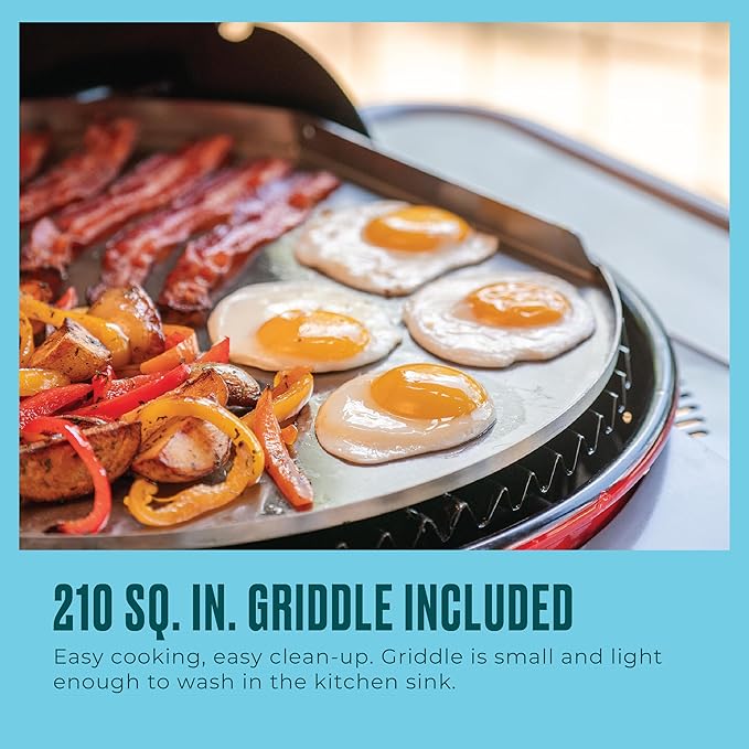 Bistro Pro Electric Grill & Griddle + Charcoal Mode, Red - 25302146