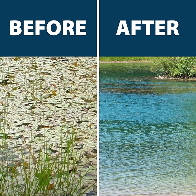 Airmax Ultra Pondweed Defense Aquatic Weed & Plant Killer, Easy Spray Application to Clean & Clear Large Pond & Lake Water, Liquid Treatment Control Concentrate, Fish Safe, 1 Quart