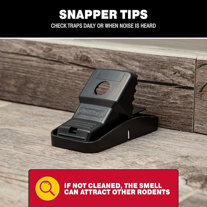 Catchmaster Snapper Mouse Traps 6-Pk, Mouse Traps Indoor for Home, Reusable Rodent Killer for House, Outdoor Critter Catcher, Eco Friendly Pest Control for Garage, Basement, & Kitchen