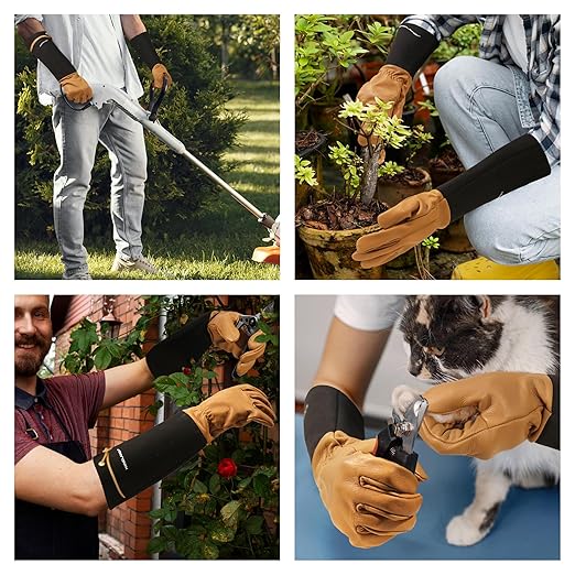 HLDD HANDLANDY Long Gardening Gloves, Thorn Proof Rose Pruning Gloves for Men & Women, Heavy Duty Garden Gloves for Cactus & Blackberry, Great Gift for Gardeners
