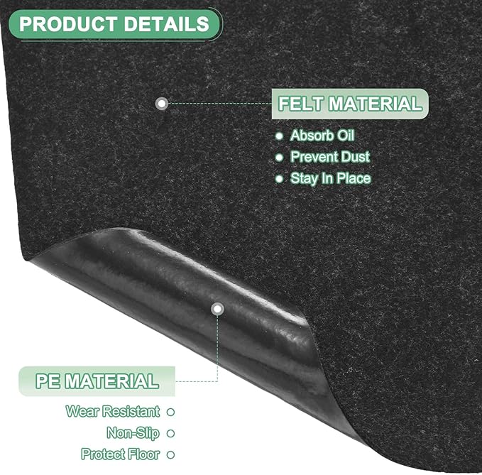 Outdoor Storage Shed Mat, 3x6 FT Waterproof Small Shed Flooring Mat for Patio Furniture Floor Protecting from Wear/Liquid/Dust/Oil, Non-Slip Carport Pad [Grey]