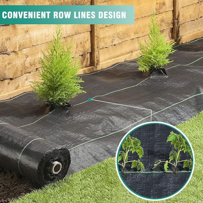 Snail 7ft x 200ft Weed Barrier Landscape Fabric Premium 5oz Pro Heavy Duty Ground Cover Anti-Weed Gardening Mat High Permeability Easy Setup Commercial Outdoor Weed Mat