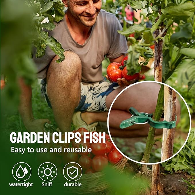 20 Pcs Plant Clips, 2 Sizes Trellis Clips In One Pack, Gentle Flower Plant Clamps For Supporting Climbing Plants, Plant Support Clips For Gardening Help Stems Vine Grow Straight Upright