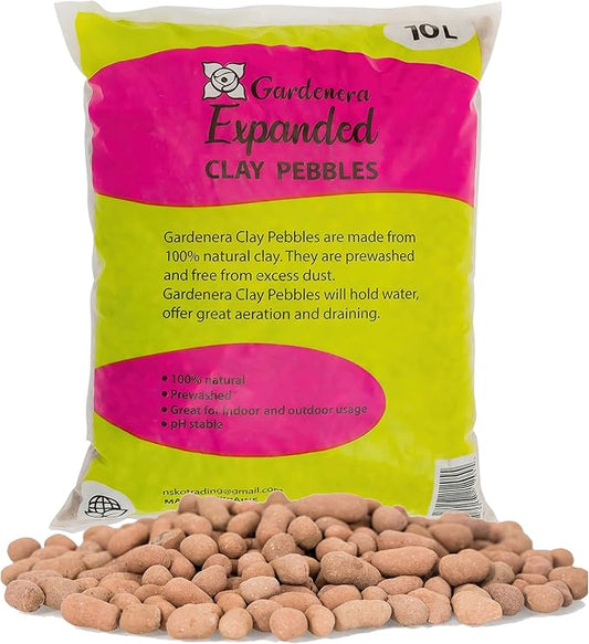 Expanded Clay Pebbles for Plants – 4mm-16mm LECA Balls | 100% Natural Hydroton Clay for Drainage, Hydroponics, Aquaponics, Terrariums, Orchids & Indoor Plant Growing Medium - 10 Quarts