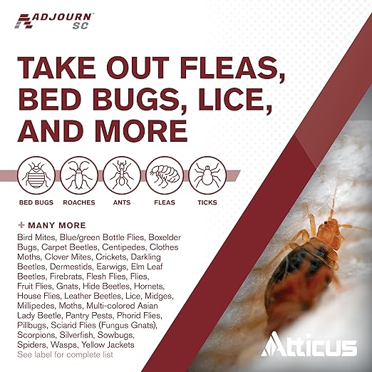 Atticus Adjourn SC (16 Ounce) Insecticide Concentrate - Compare to Leading Brand - Deltamethrin 4.75% - Indoor and Outdoor Insect Control - Spiders, Ants, Bedbugs, Fleas, Ticks, Wasps, Lice, and More