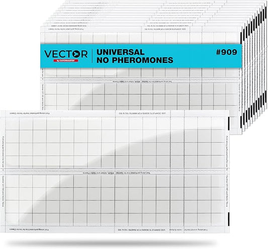 Catchmaster Vector Universal Replacement Glue Boards White, UV Light Fly Trap for Home, Unscented Gnat Traps for House, UV Lamp Insect & Mosquito Killer Refill, Adhesive Bug Light Boards, 12-Pack
