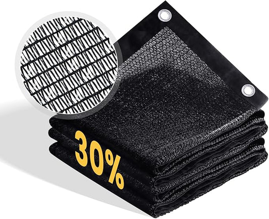 VICLLAX 30% Shade Cloth, 15x22FT Durable Black Mesh Trap with Every 3 FT Grommet, Sun Shade Fabric Netting for for Plants Cover, Greenhouse, Chicken Coop, Barn Kennel, Garden Patio