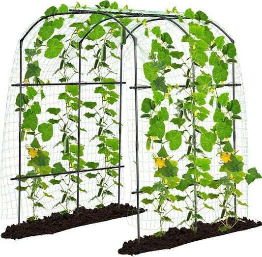 DoCred Tall Garden Arch Trellis for Climbing Plants, 87in Tall Metal Plant Support Trellis Archway for Climbing Vine Vegetable/Fruit/Flower Outdoor Yard Lawn Garden Arch Tunnel Trellis
