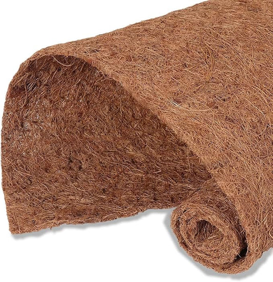 MIOHNAN Natural Coco Coir Fiber Liner Roll Sheet, Coconut Fiber Pad, Coconut Husk Liners Mat for Planters Baskets, DIY Moss Pole - 16x48 inch