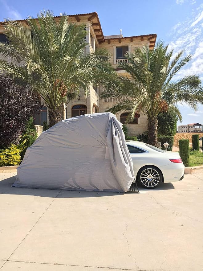 Ikuby All Weather Proof Carport - Foldable, Retractable, Lockable, Durable Shelter