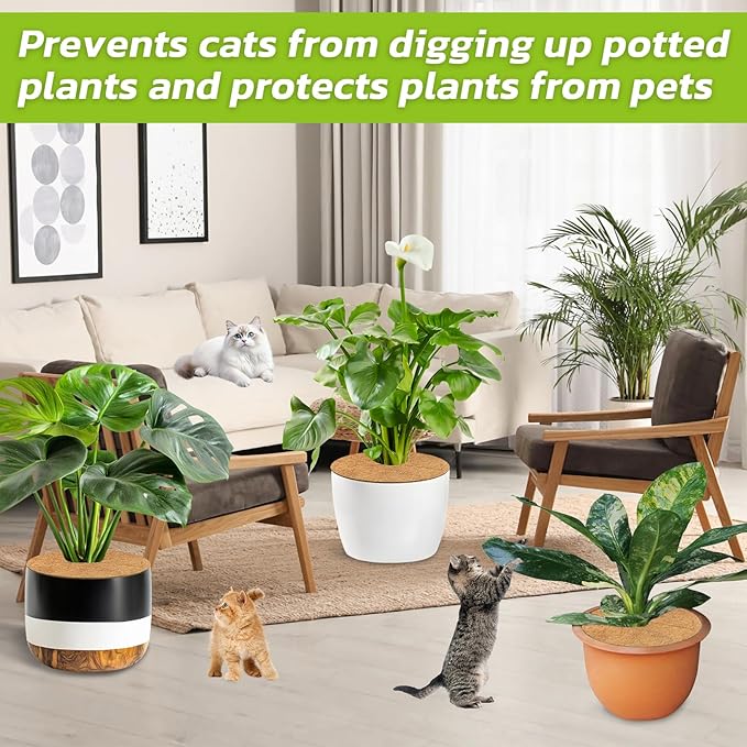 Legigo 6pcs Coconut Fiber Mulch Ring Tree Plant Protector Mat, 18 Inch Natural Coco Coir Tree Protection Ring Plant Pot Soil Cover, Tree Rings Disc Plant Cover for Indoor Outdoor Plants,Landscaping