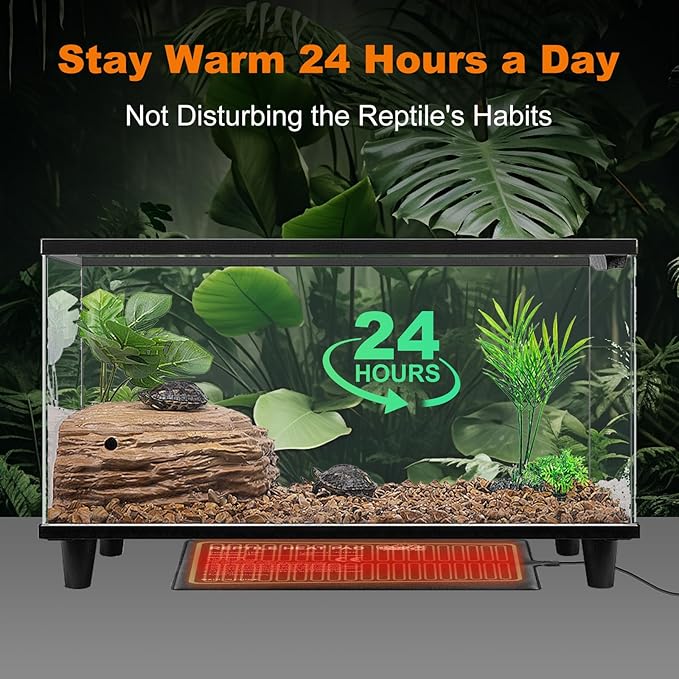 LUCKY HERP Reptile Heat Pad 6x8 Inch 8W Under Tank Terrarium Heating Mat, Reptile Heat Mat, Reptile Heating Pad for Turtle, Lizard, Hermit Crab, Frog, Snake