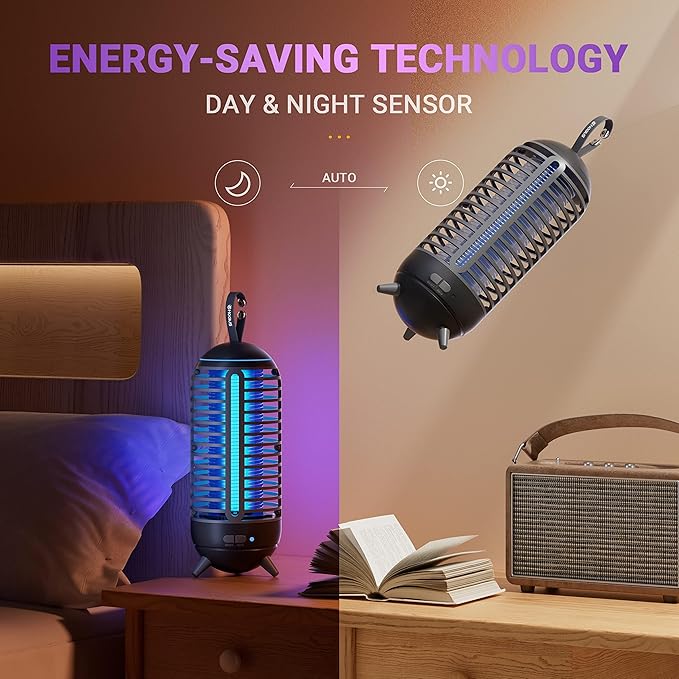 2 Pack Cordless Bug Zapper Outdoor & Fly Zapper Indoor & Wireless Mosquito Zapper Portable Camping Fly Trap 2500mAh Electric Ideal for Traps